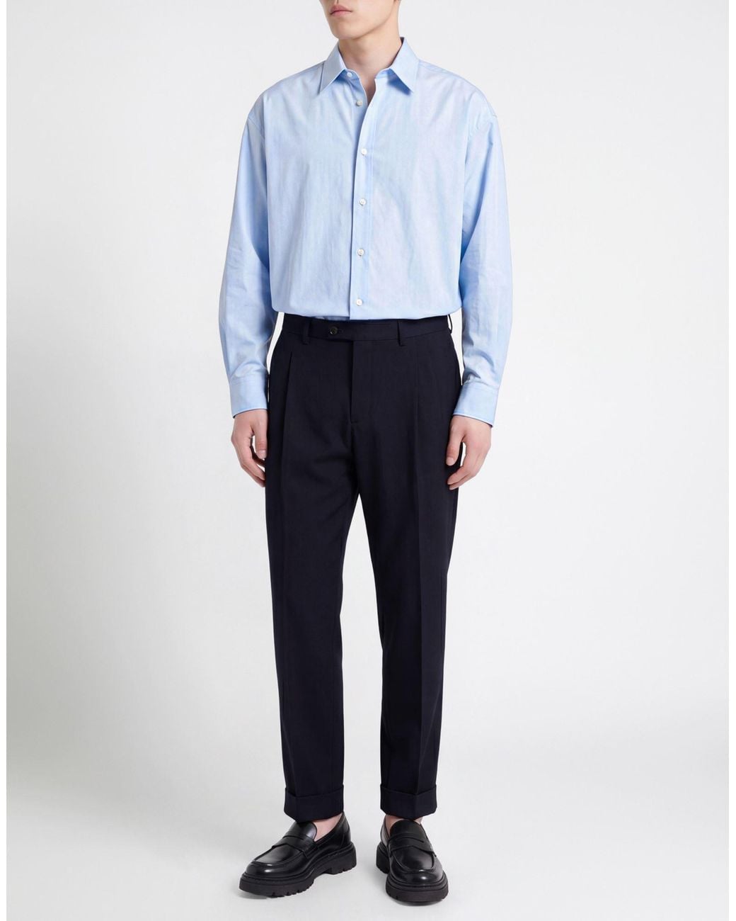 BE ABLE Blue Pants Virgin Wool for men