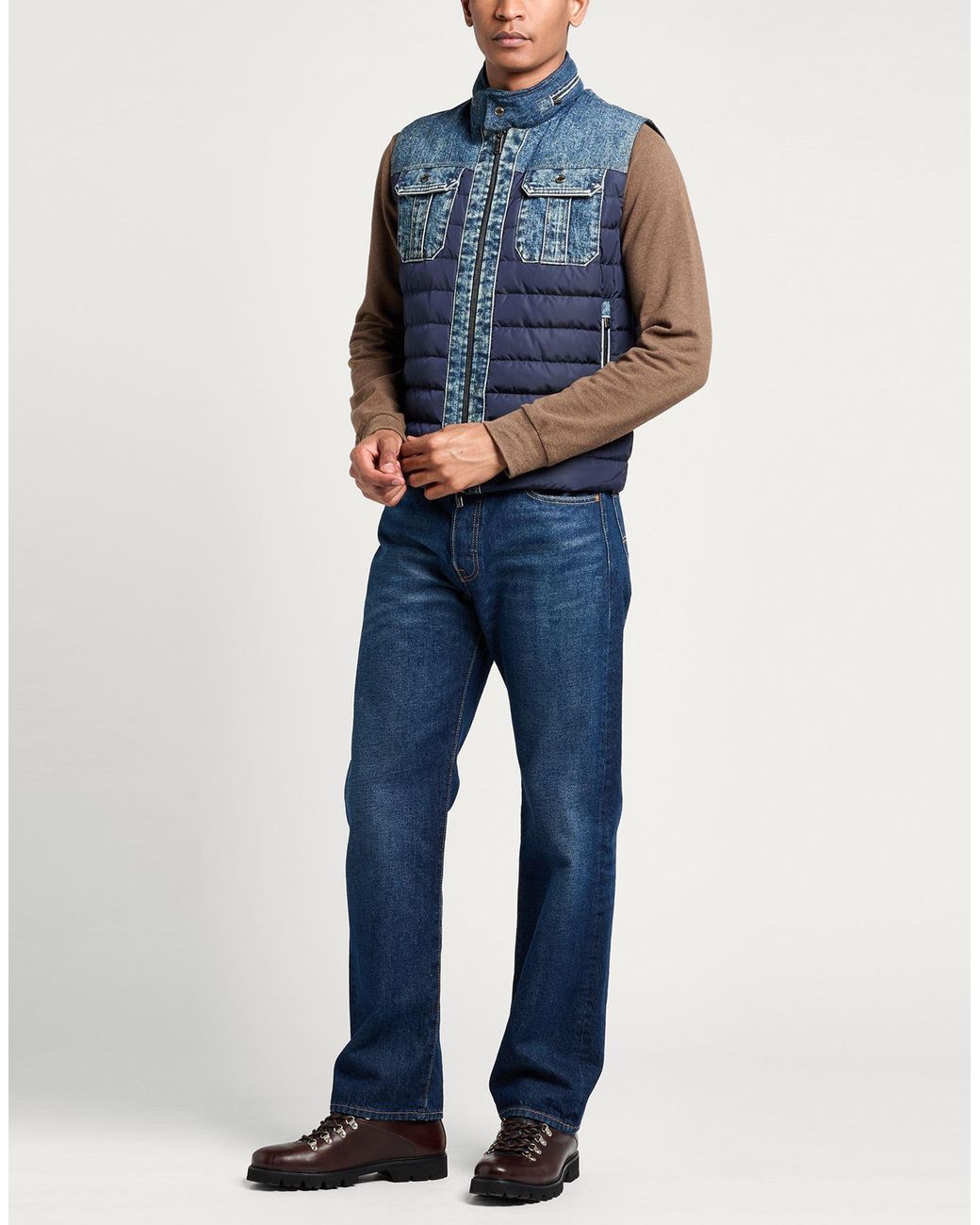 Moorer Blue Vest Polyester, Cotton, Elastane for men
