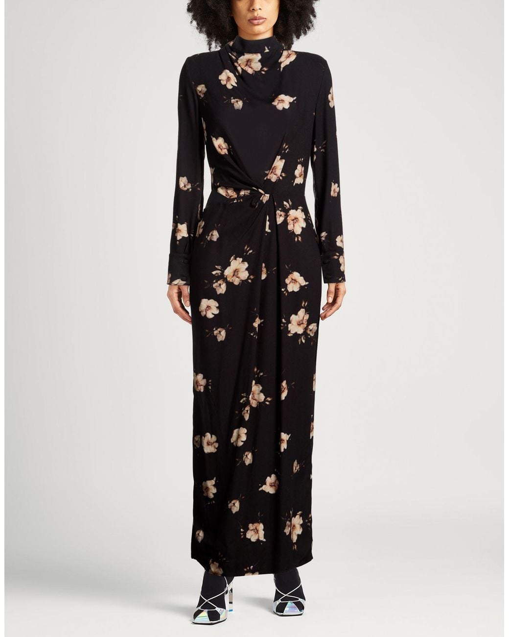 Mar De Margaritas Black Maxi Dress Viscose