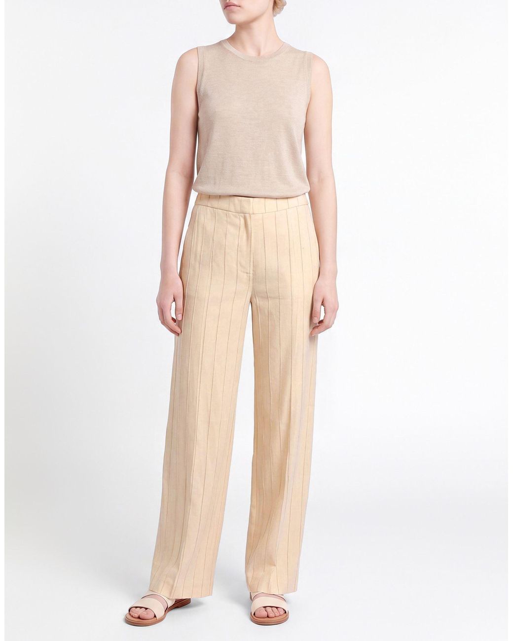 Eleventy Natural Pants Viscose, Linen
