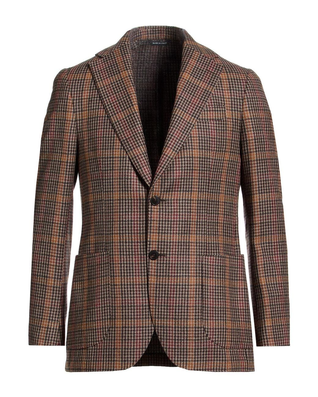 Giampaolo Brown Light Blazer Virgin Wool, Cotton for men