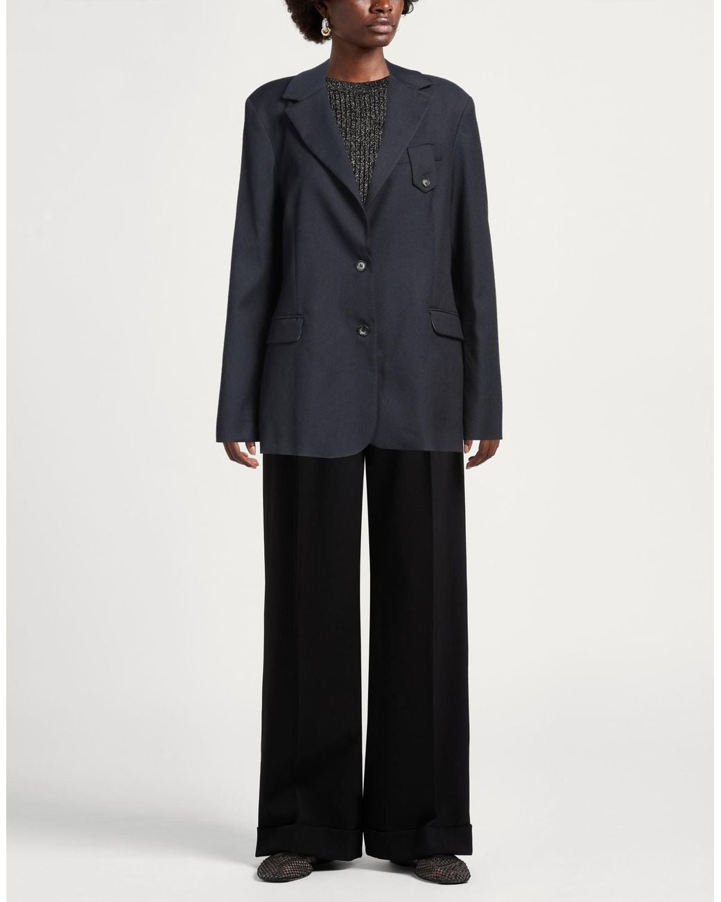 THE GARMENT Blue Blazer Recycled Polyester, Viscose, Elastane