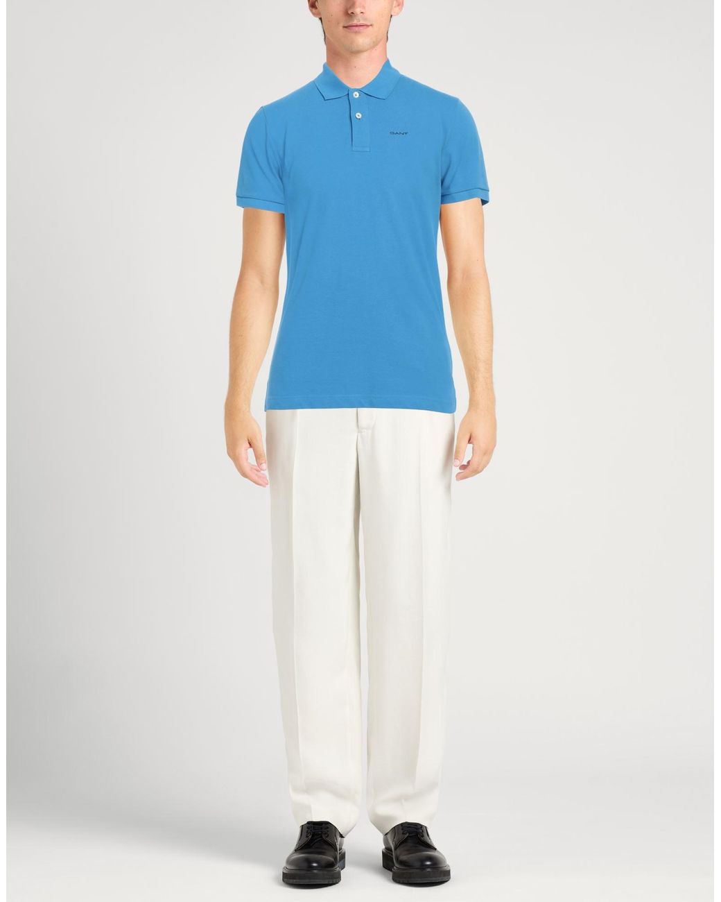 Gant Blue Azure Polo Shirt Cotton for men