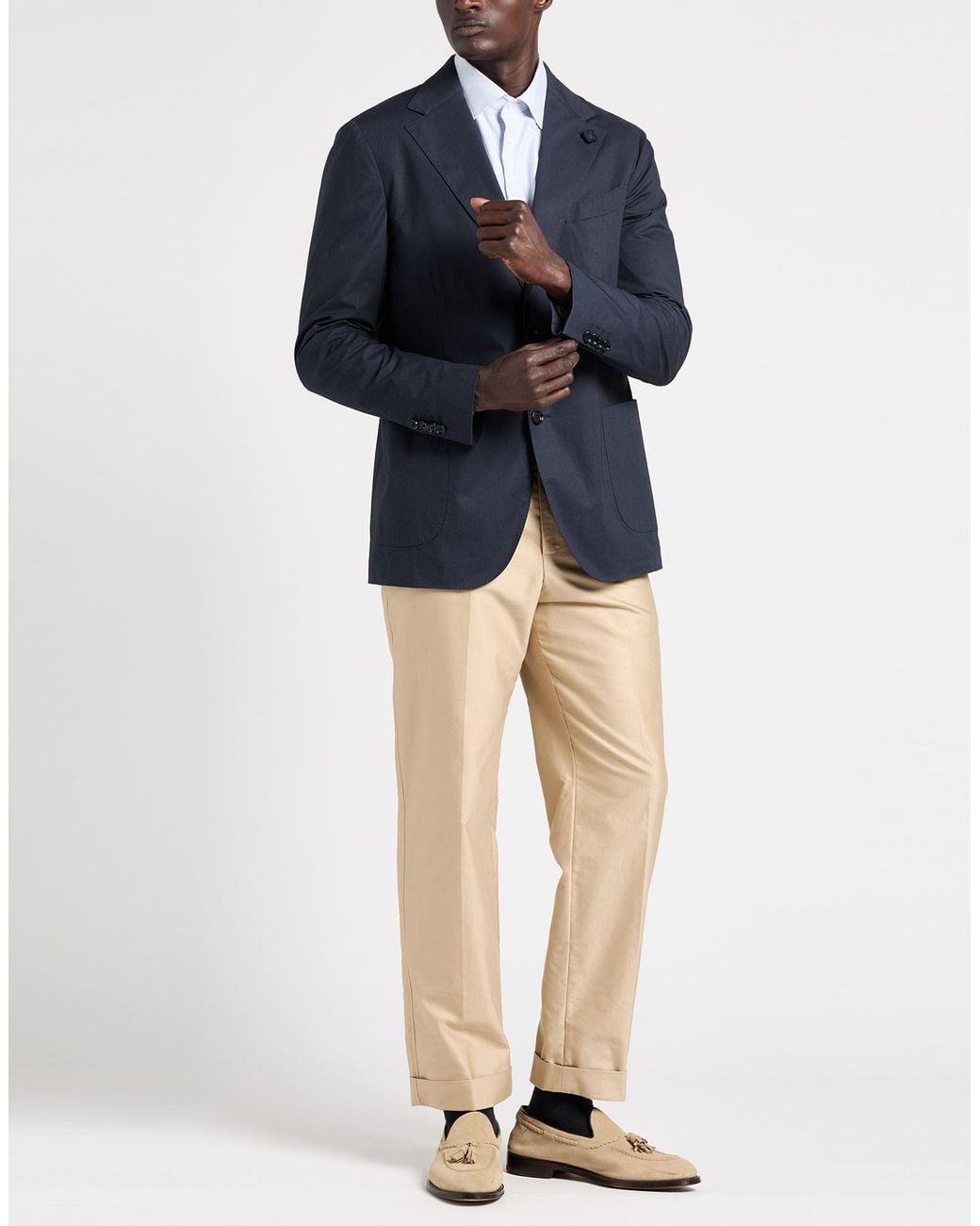 Lardini Blue Midnight Blazer Cotton, Elastane for men