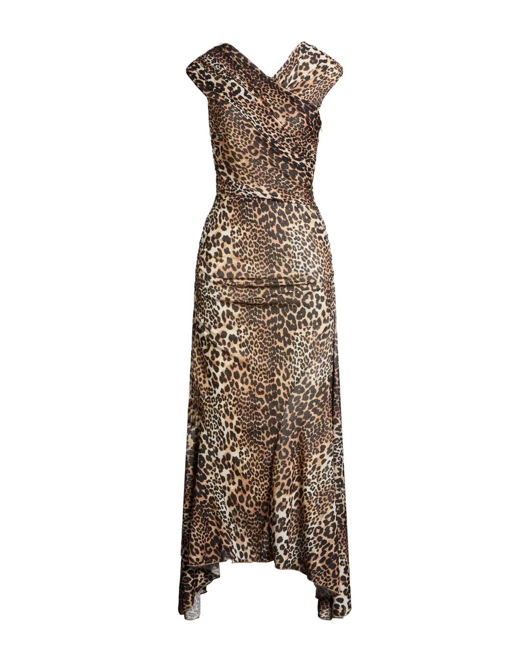 Ganni Natural Sand Maxi Dress Polyester