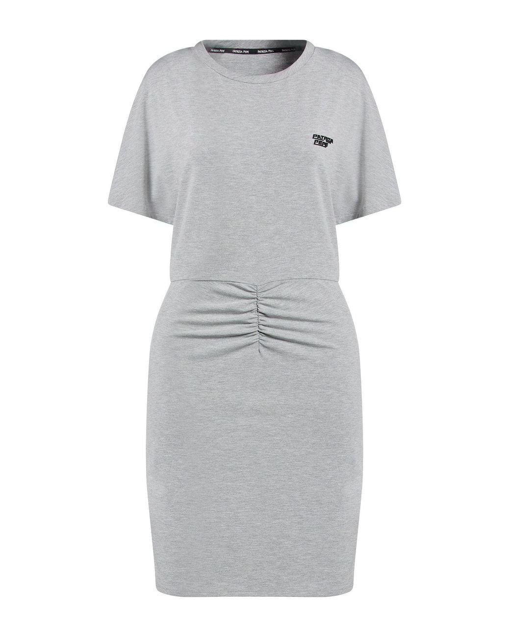 Patrizia Pepe Gray Light Mini Dress Polyester, Viscose, Elastane