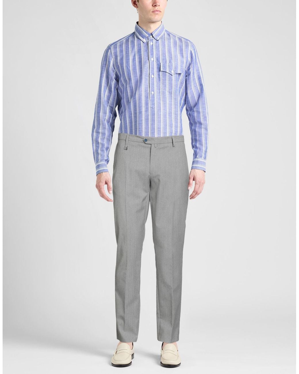 Barbati Gray Pants Polyester, Viscose, Wool, Elastane for men