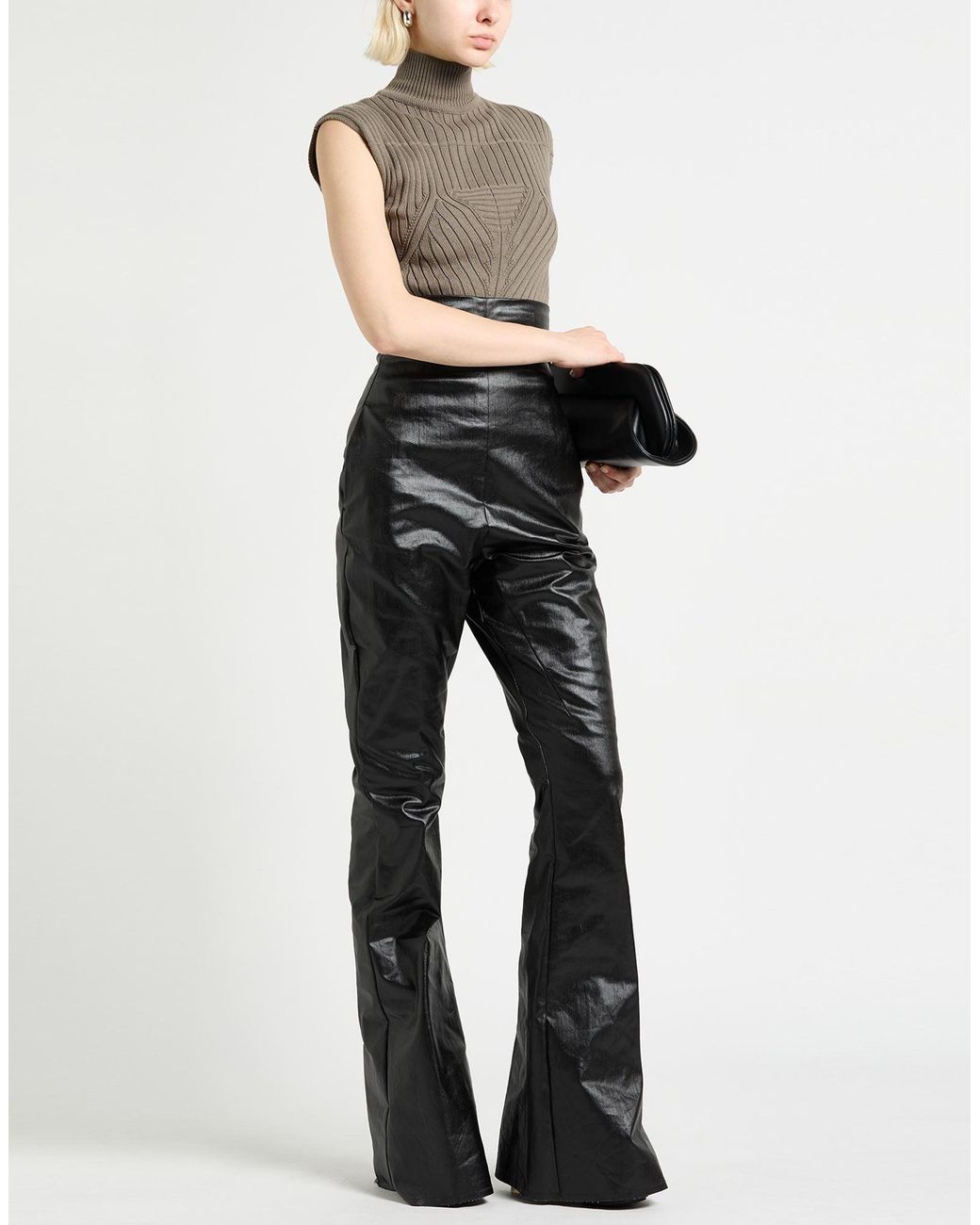 Rick Owens Gray Jeans Cotton, Elastomultiester, Rubber