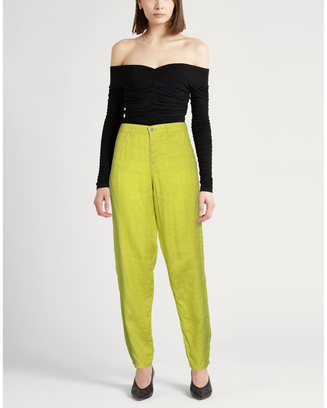Emporio Armani Yellow Pants Linen
