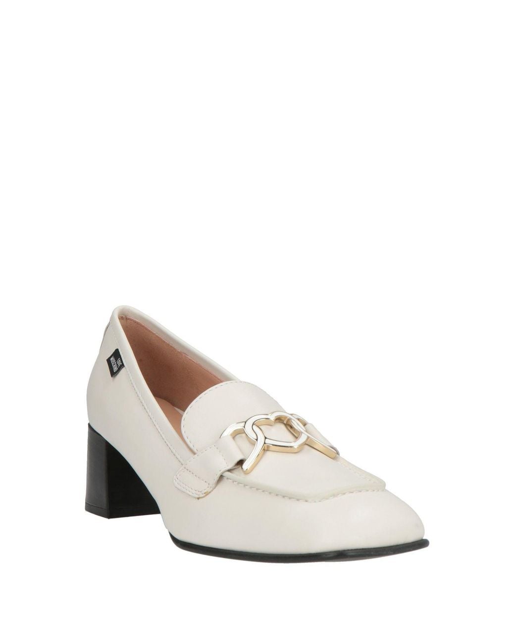 Love Moschino White Ivory Loafers Leather