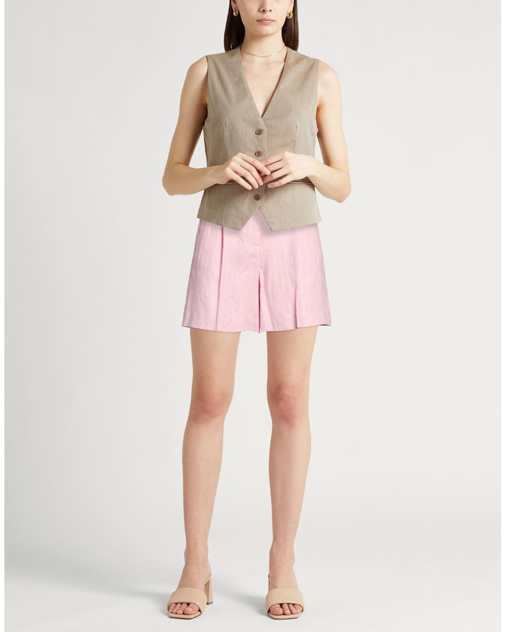 Peserico Pink Shorts & Bermuda Shorts Linen