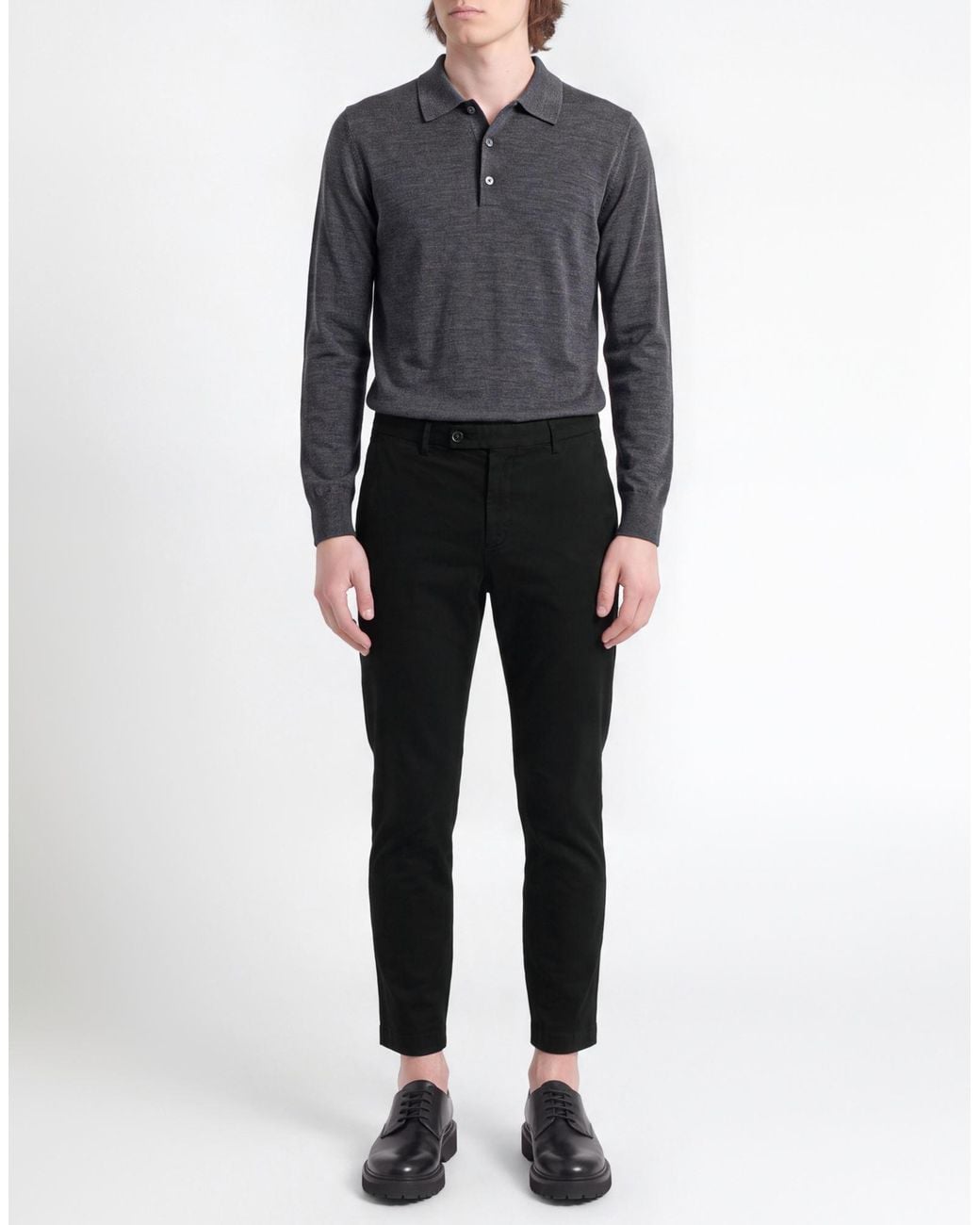 Michael Coal Black Pants Cotton, Elastane for men