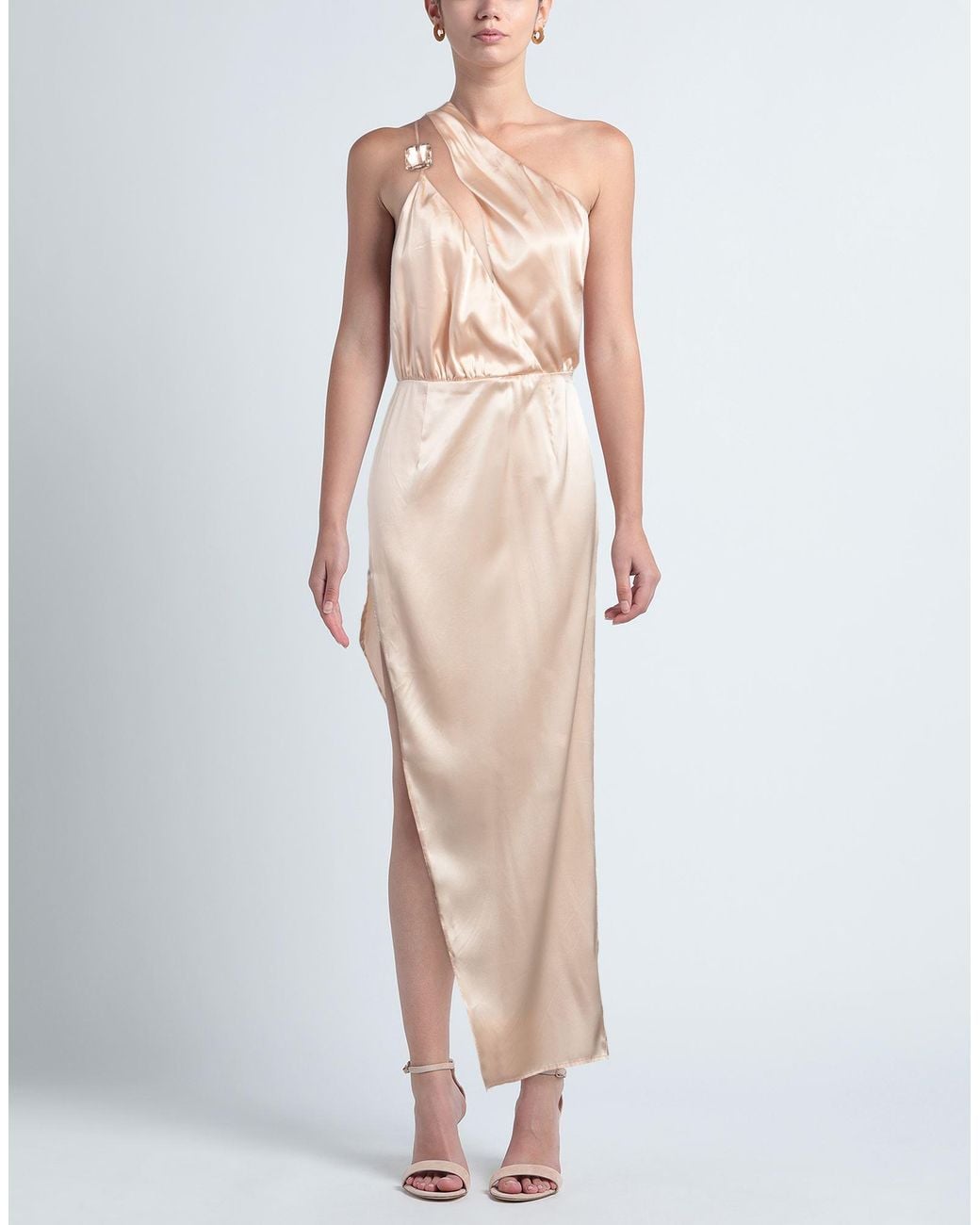 SIMONA CORSELLINI Natural Blush Maxi Dress Polyester, Elastane