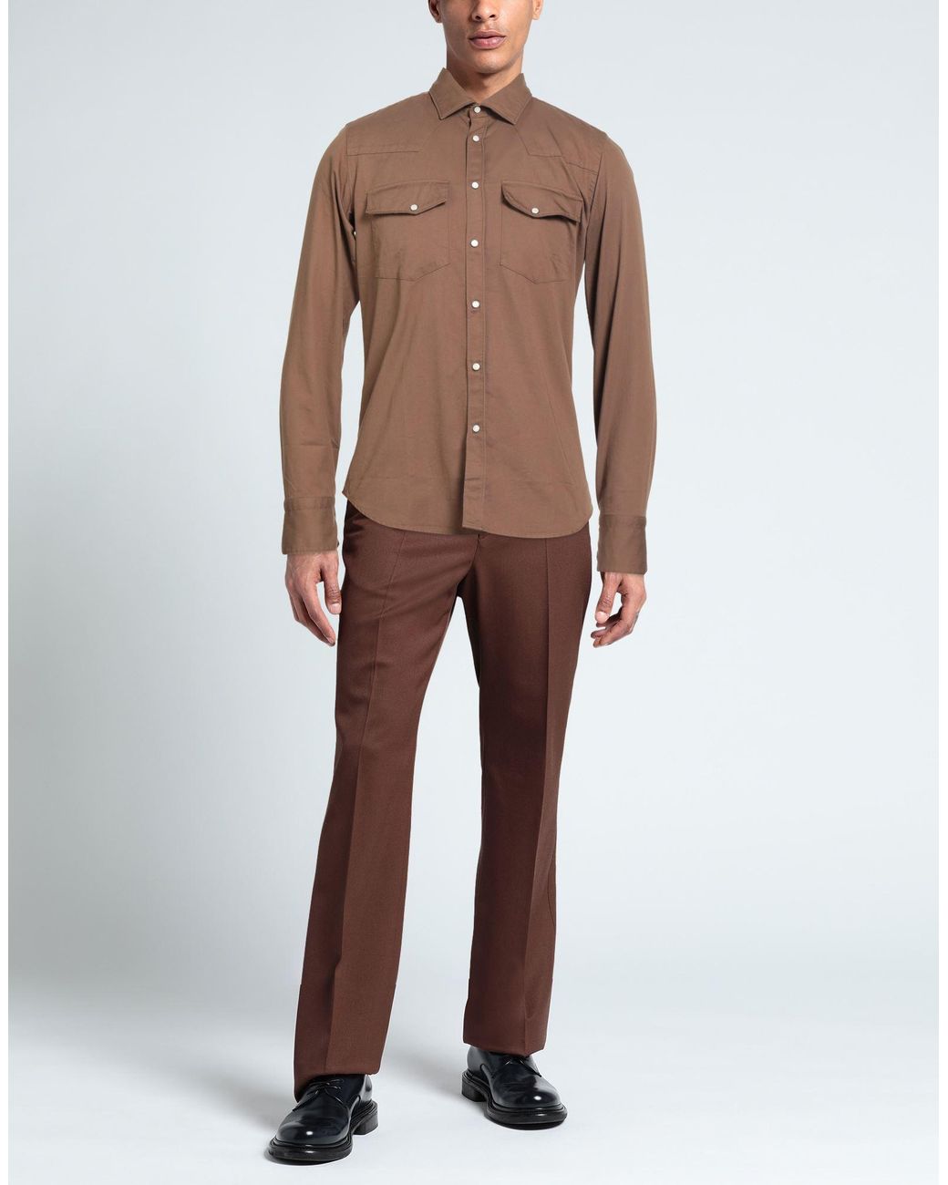 GMF 965 Brown Shirt Cotton for men
