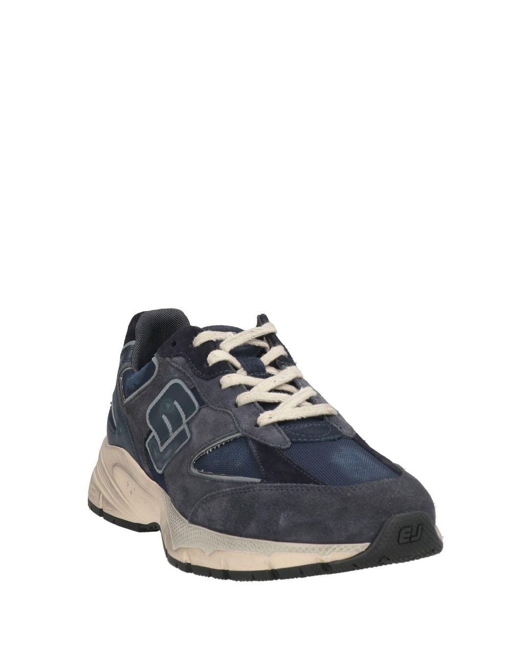 ENTERPRISE JAPAN Blue Sneakers Cow Leather, Calfskin, Textile Fibers for men