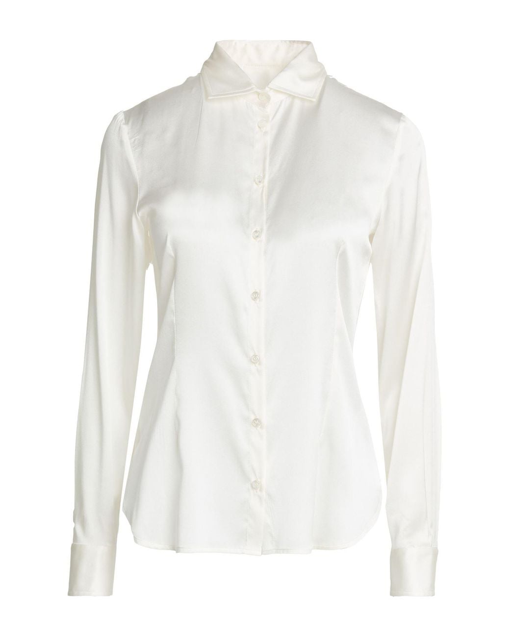 Barba Napoli White Ivory Shirt Silk, Elastane