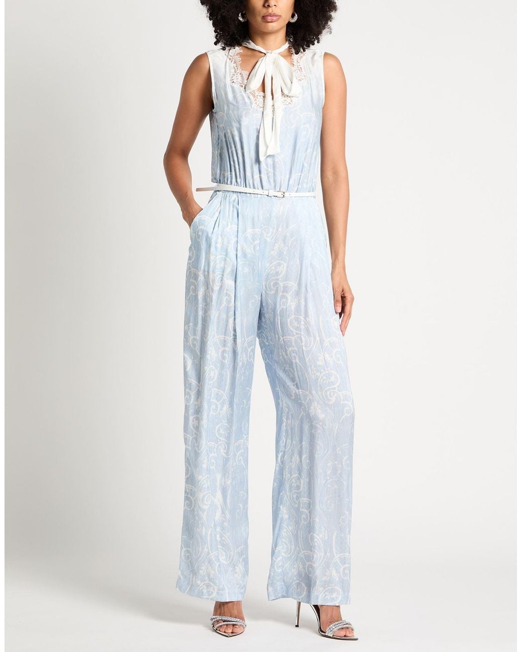 ERMANNO FIRENZE Blue Light Jumpsuit Viscose