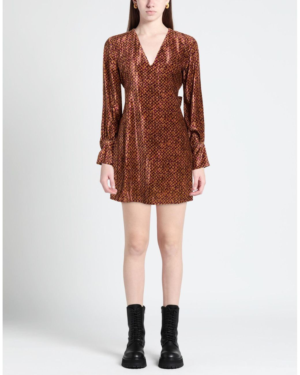 Rebel Queen Brown Mini Dress Polyester