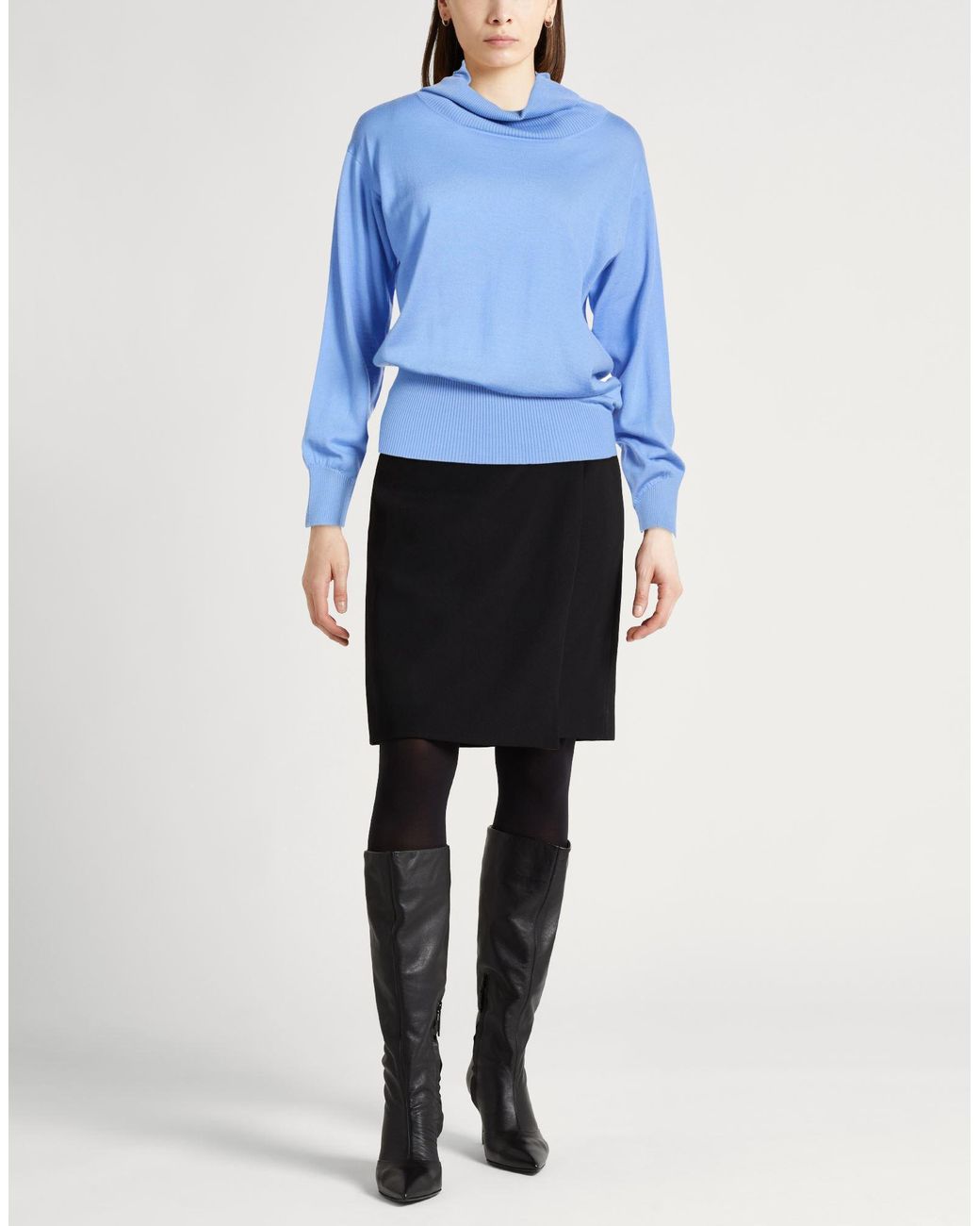 Moorer Blue Light Turtleneck Wool, Silk, Cashmere