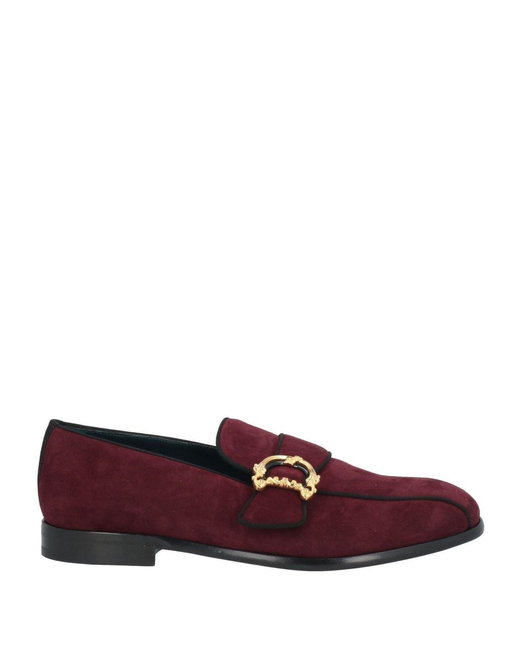 Dolce & Gabbana Purple Burgundy Loafers Goat Skin, Viscose, Cotton for men