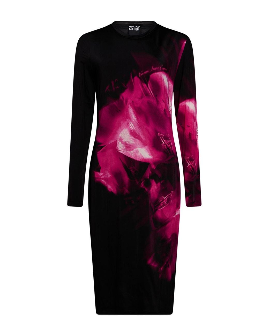 Versace Jeans Couture Red Midi Dress Viscose, Elastane