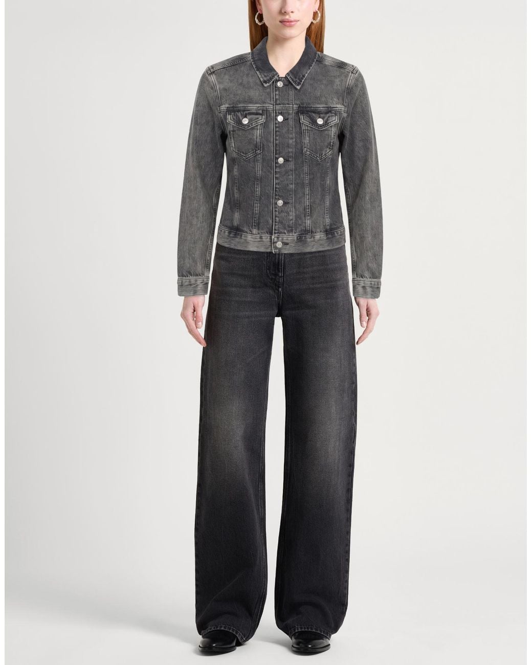 Moschino Gray Denim Outerwear Cotton, Elastane