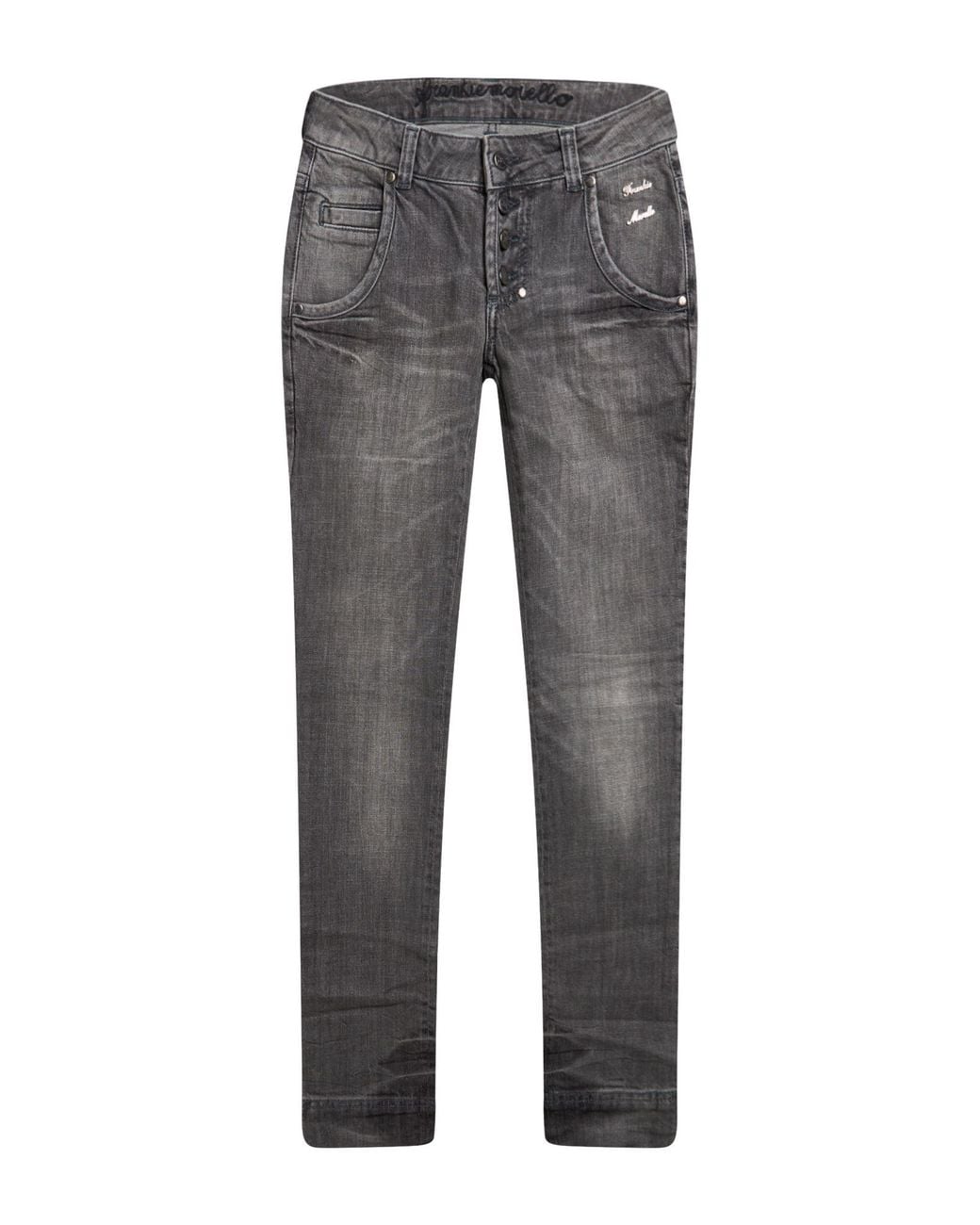Frankie Morello Gray Jeans Cotton, Elastane