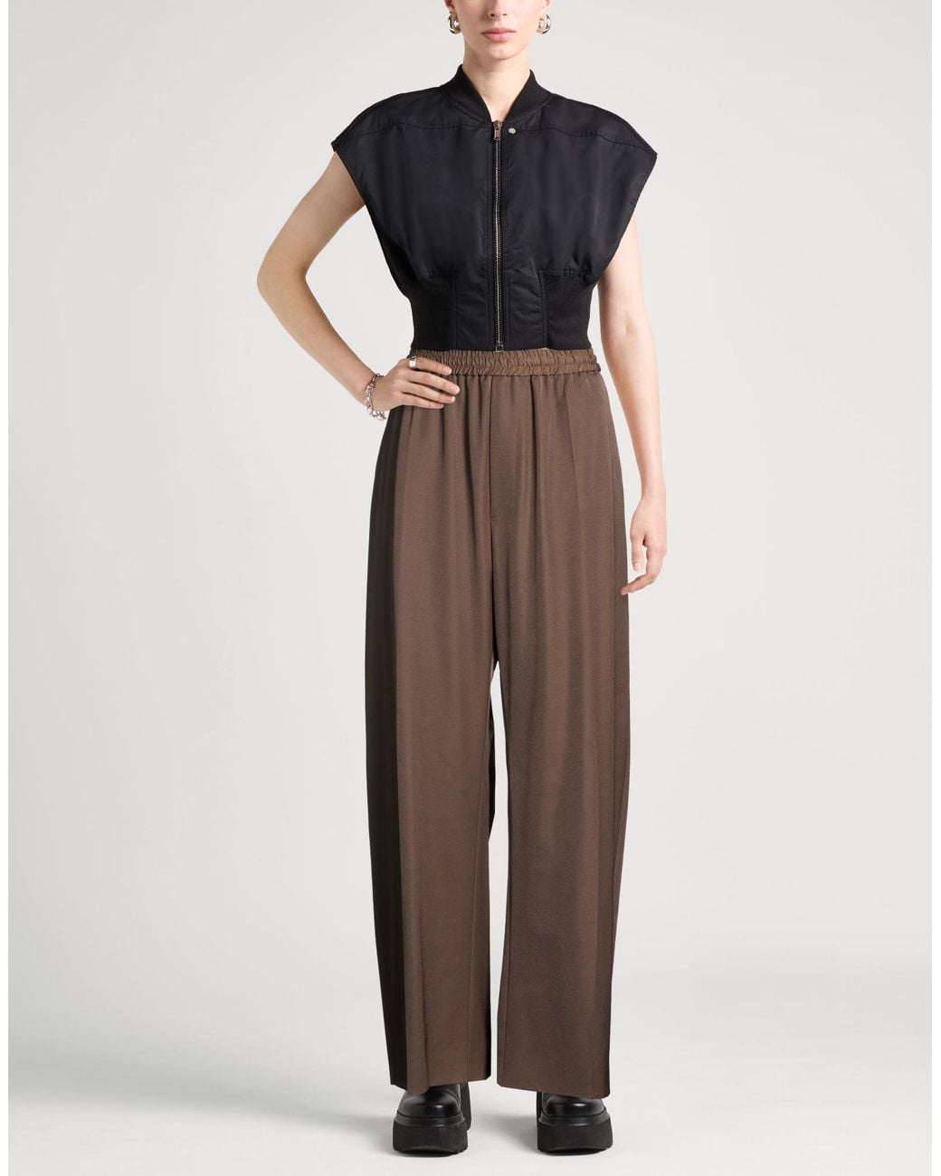 MM6 by Maison Margiela Brown Pants Polyester, Elastane