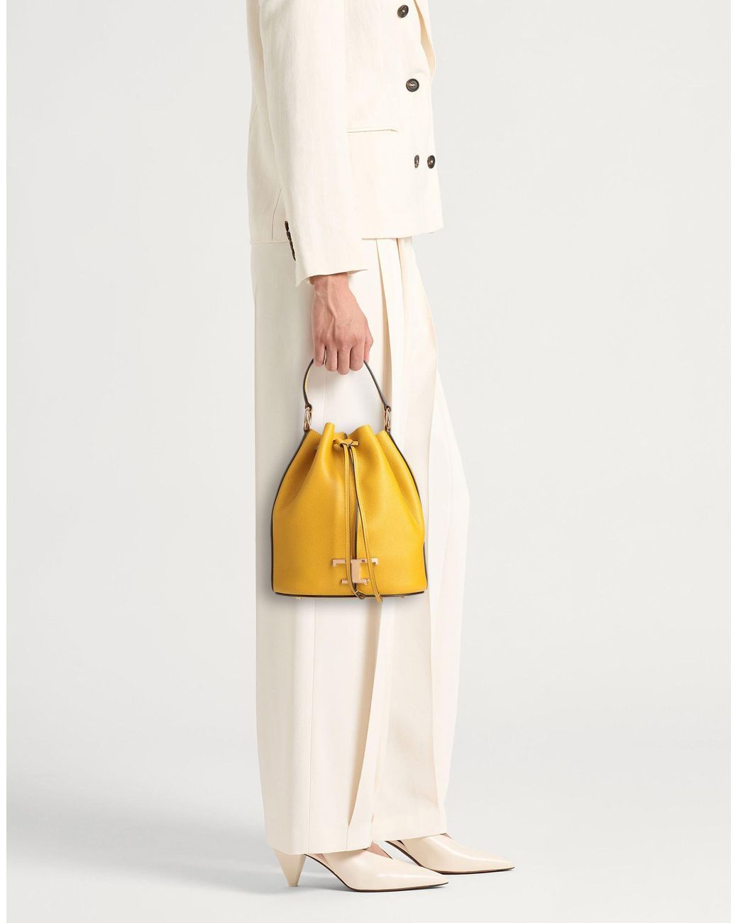 Tod's Yellow Handbag Leather