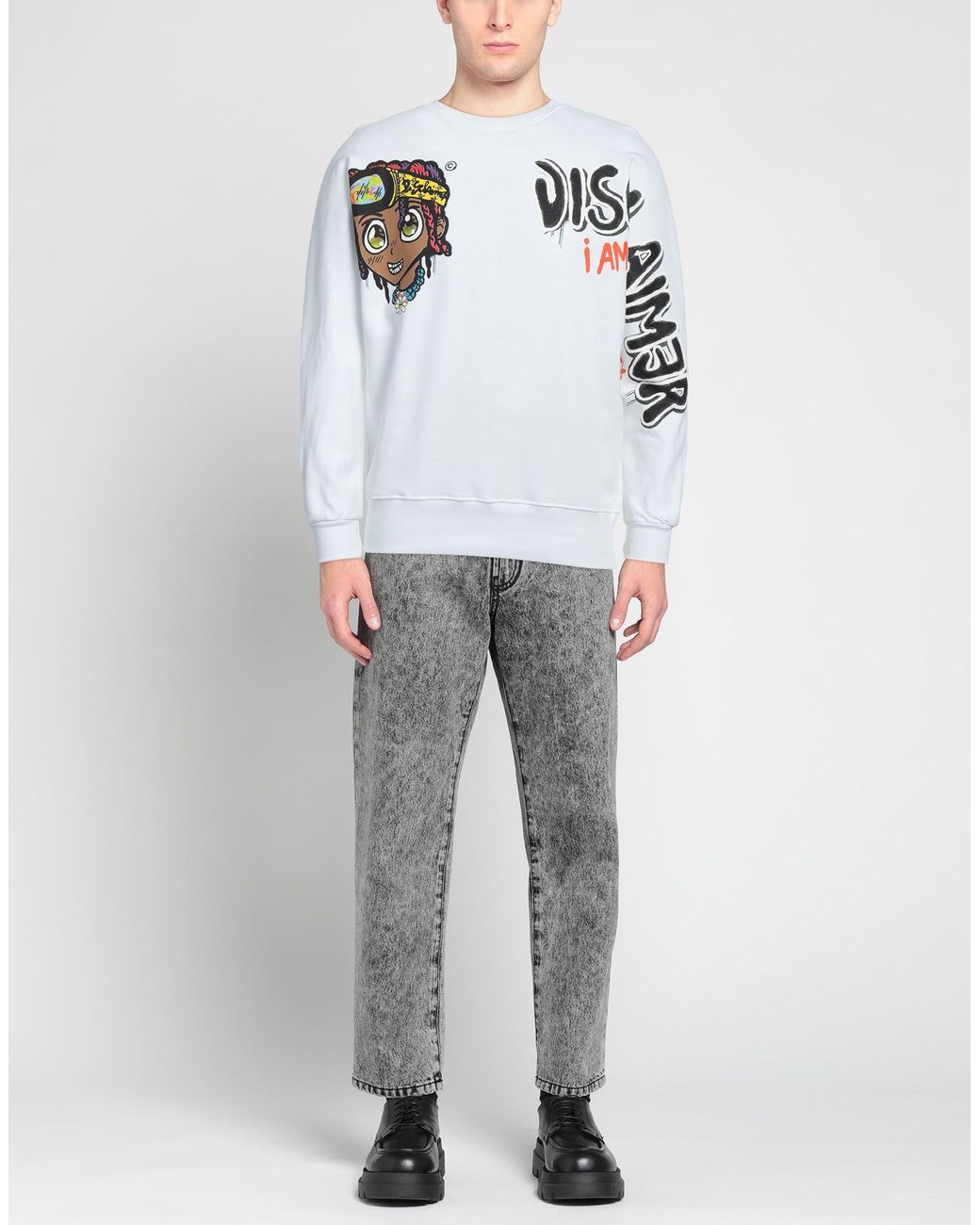 DISCLAIMER White Sweatshirt for men