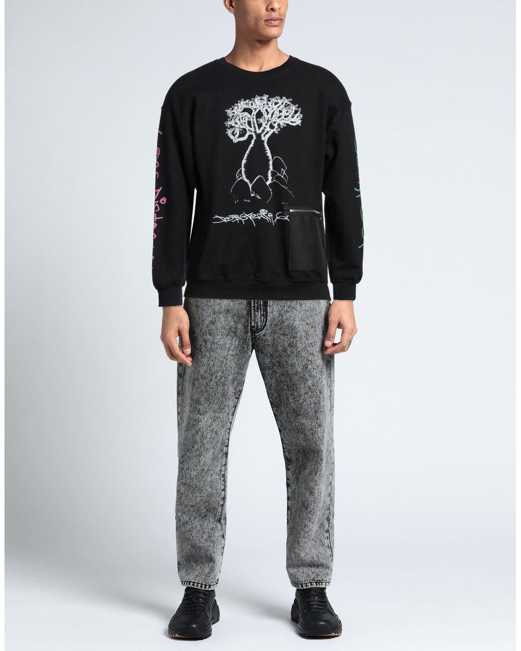 WESTFALL Black Sweatshirt Cotton, Polyester for men