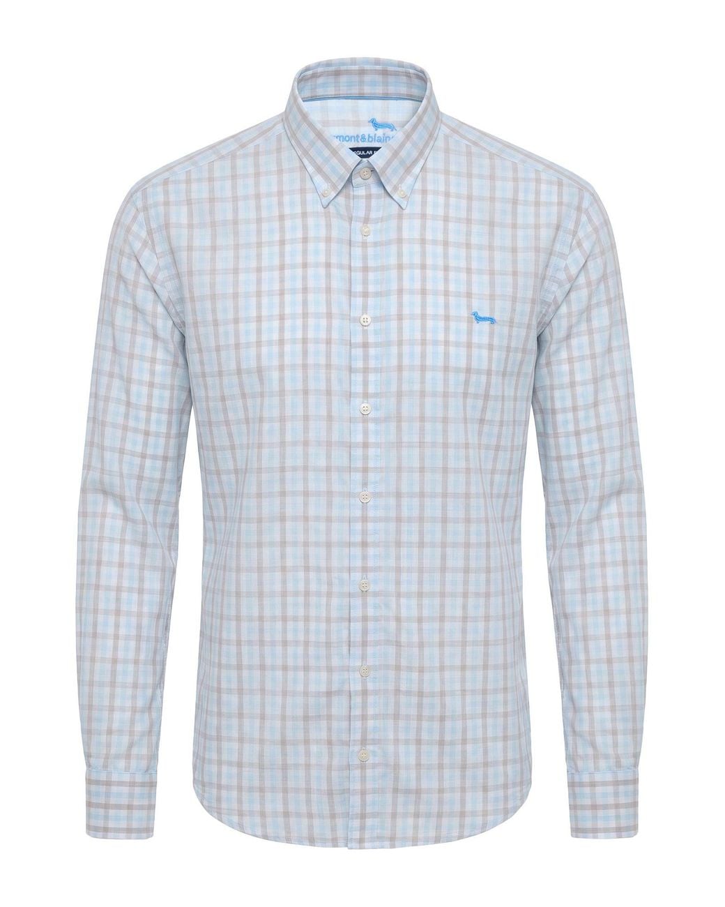Harmont & Blaine Blue Taupe Shirt Cotton, Linen for men