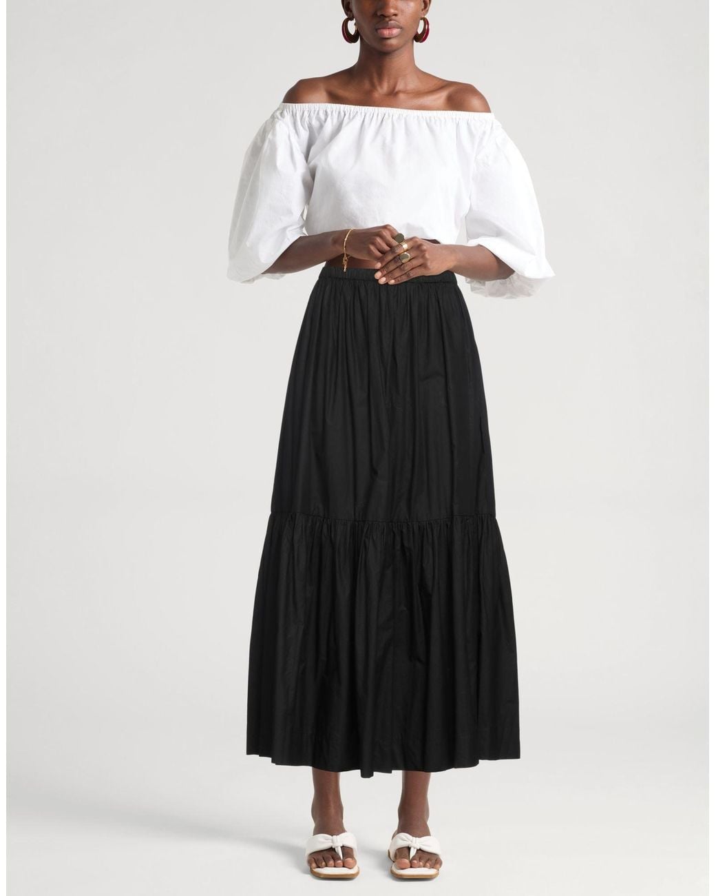 Ganni Black Maxi Skirt Organic Cotton