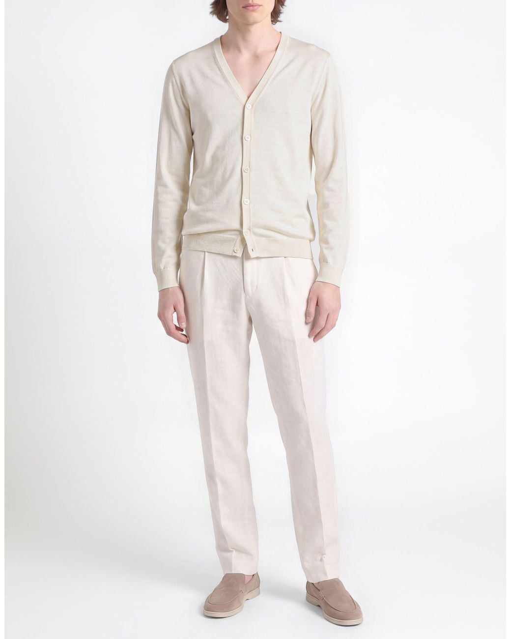 Daniele Fiesoli White Ivory Cardigan Merino Wool for men
