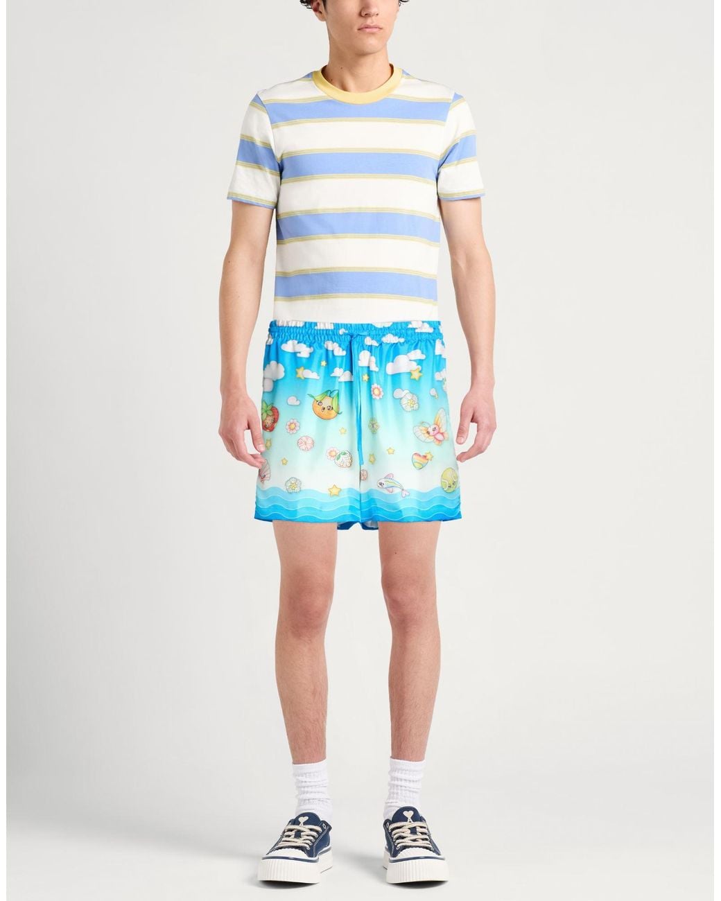 Casablanca Blue Shorts & Bermuda Shorts Silk for men