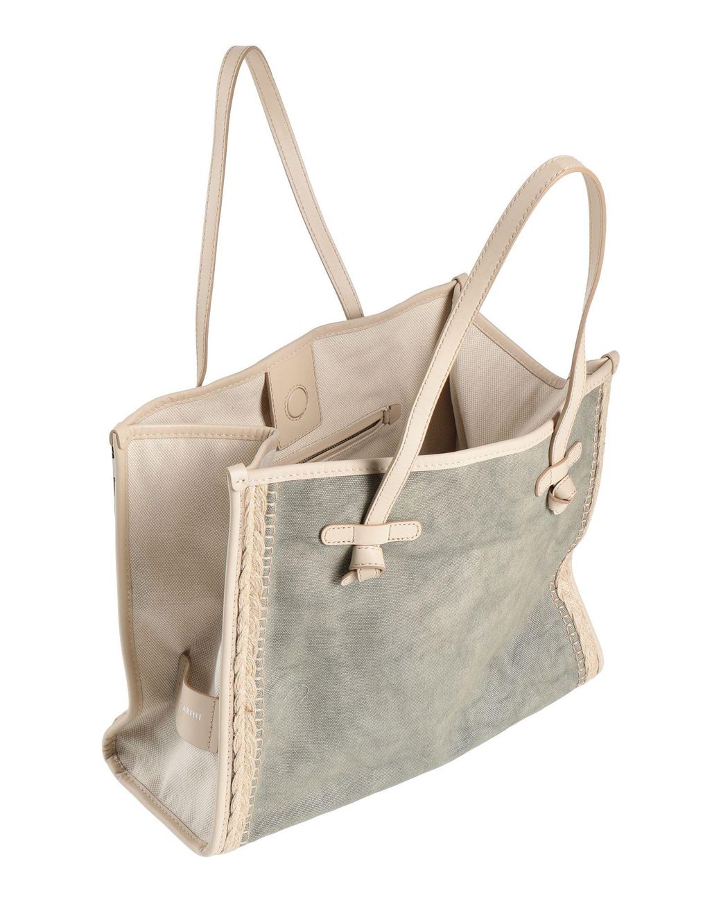 Gianni Chiarini Gray Marcella Club -- Military Handbag Textile Fibers, Leather