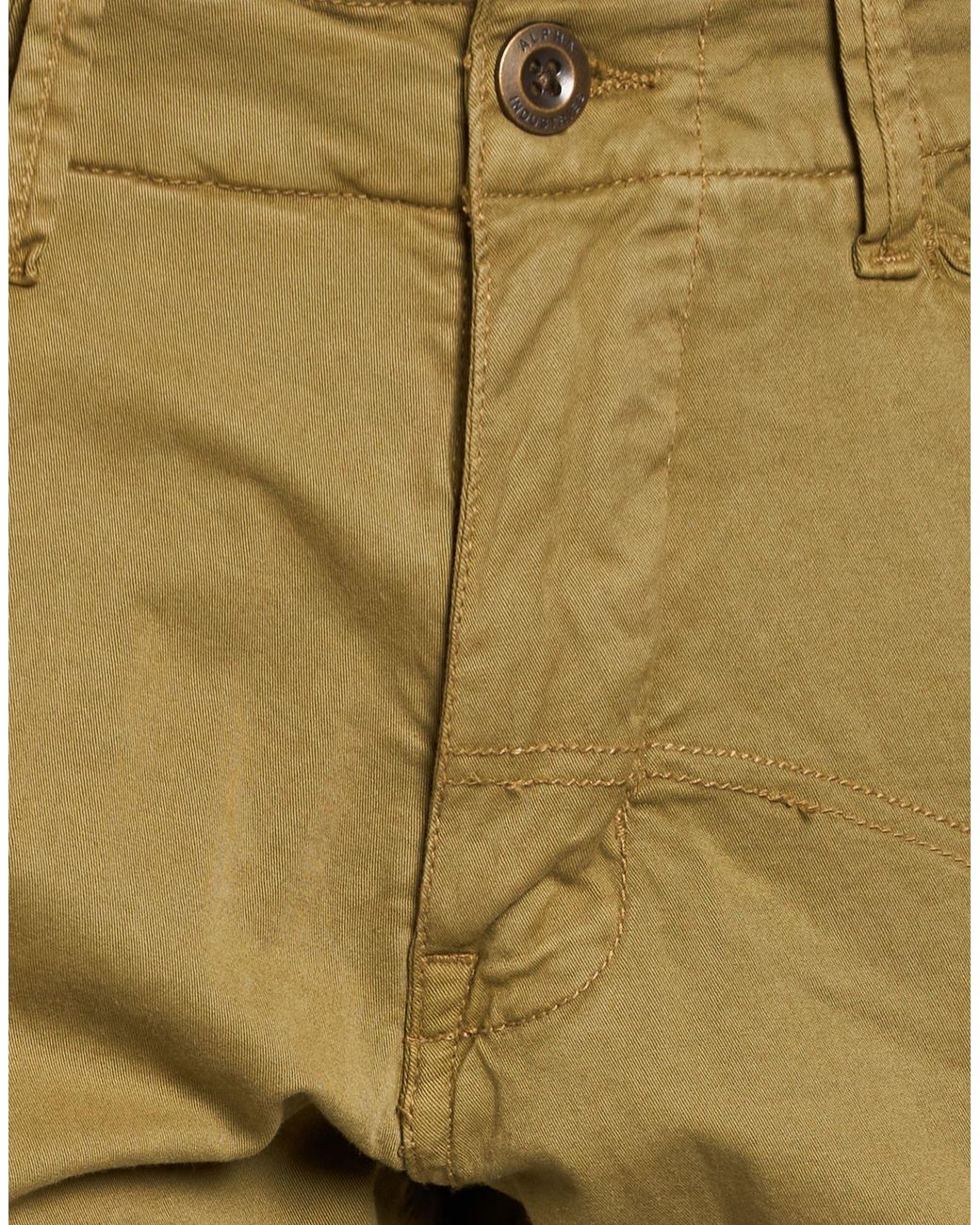 Alpha Industries Green Pants Cotton, Elastane for men