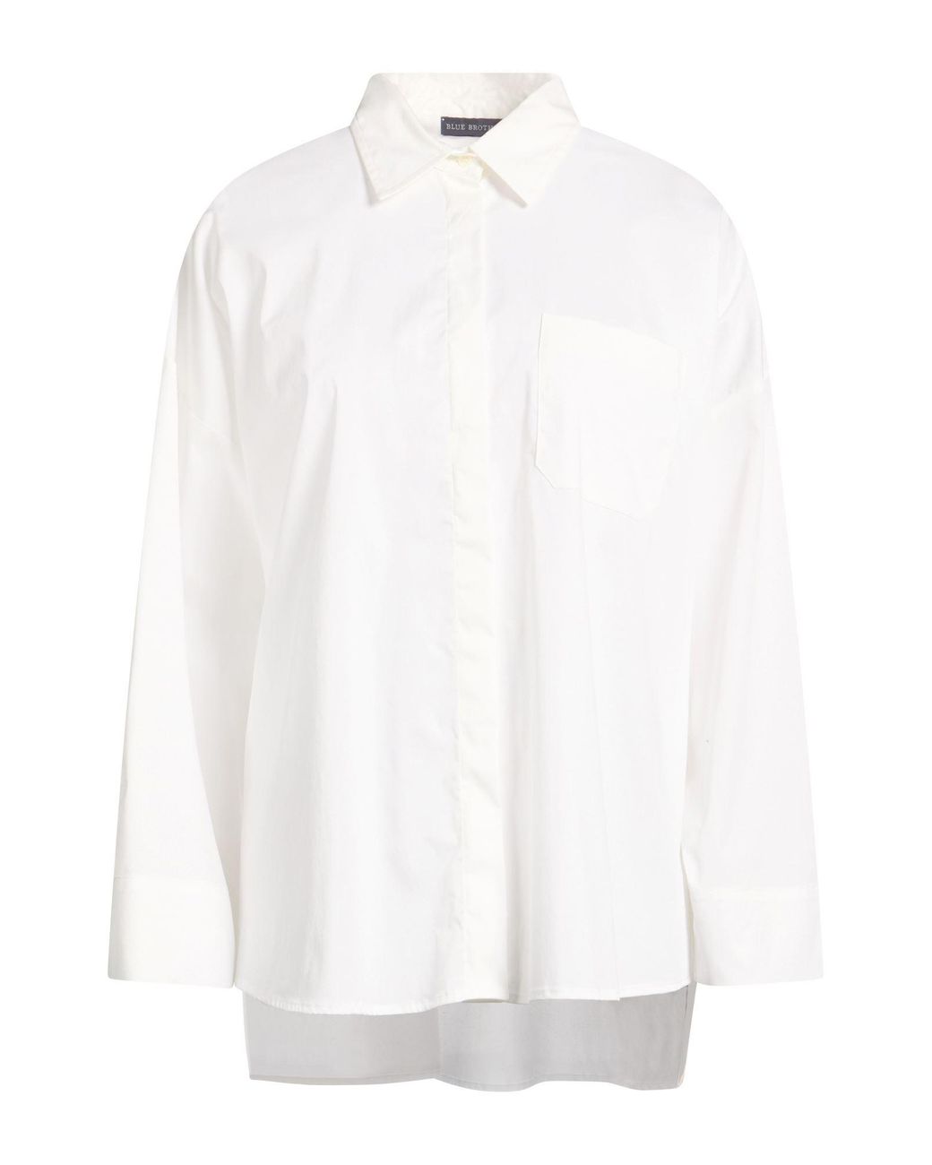 BLUE BROTHERS White Shirt Cotton, Polyamide, Elastane