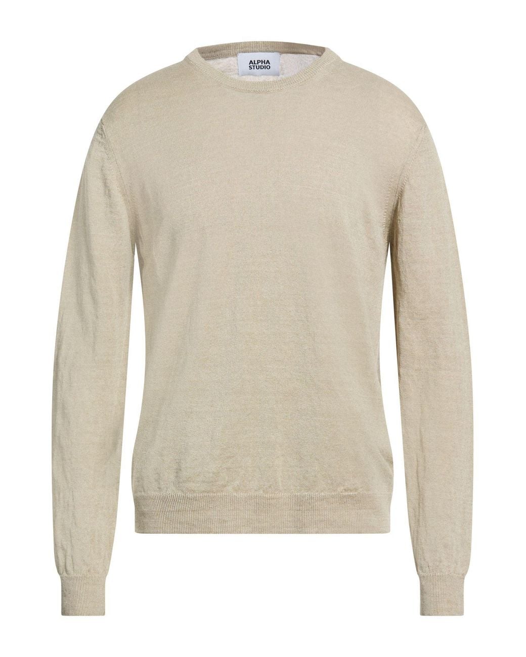 Alpha Studio White Sweater Hemp for men