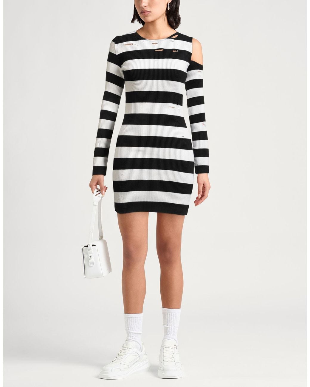 Amiri Black Mini Dress Cotton, Cashmere