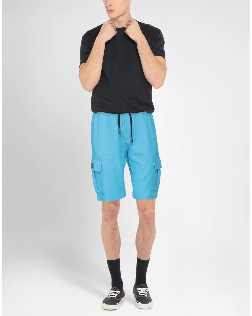 Takeshy Kurosawa Blue Azure Shorts & Bermuda Shorts Cotton for men