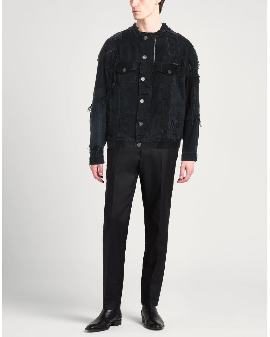 Dolce & Gabbana Black Denim Outerwear Cotton, Elastane for men