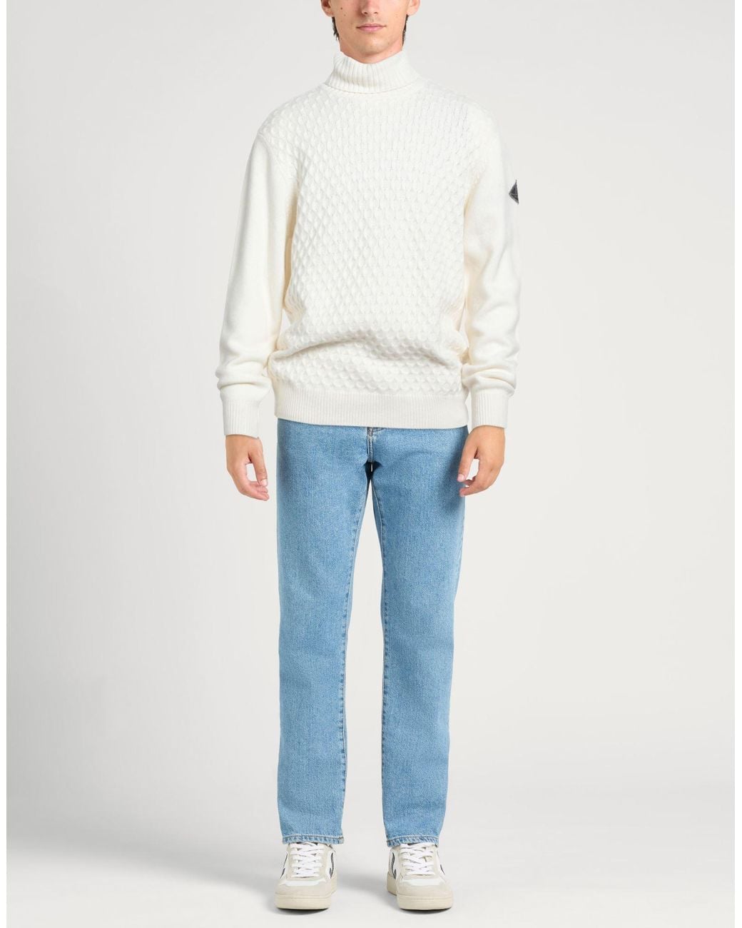 Roy Rogers White Ivory Turtleneck Wool, Polyamide, Viscose, Cashmere for men