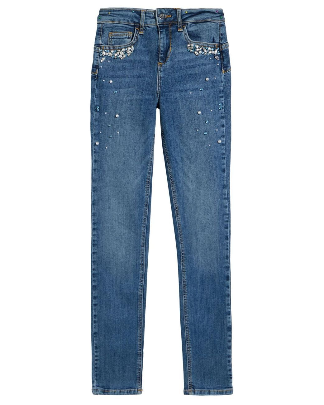 Rebel Queen Blue Jeans Cotton, Elastane
