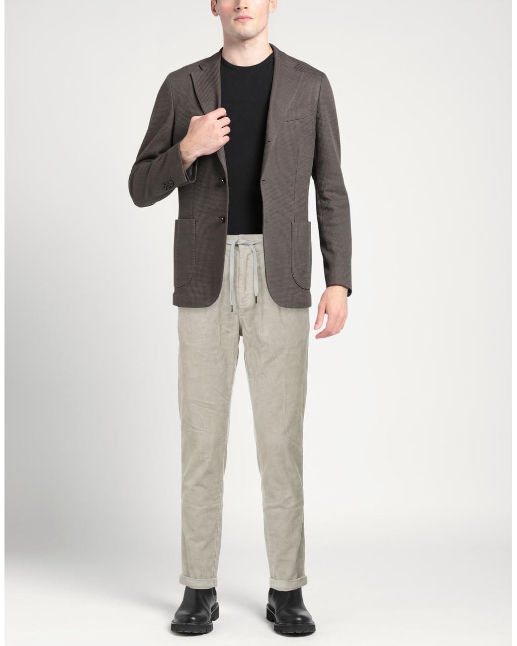 Tramarossa Gray Pants Cotton, Modal, Elastane for men
