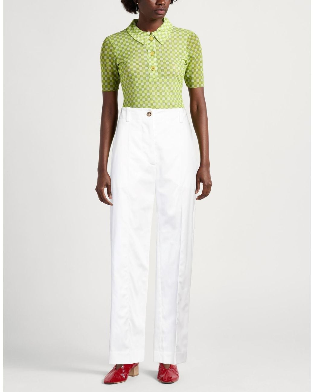Patou White Pants Cotton
