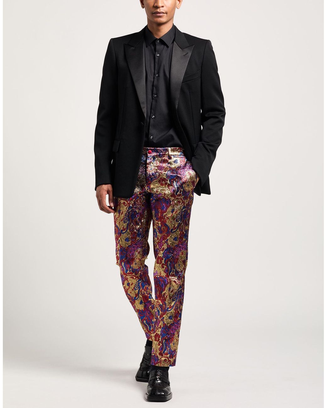 Dolce & Gabbana Red Pants Metallic Polyester, Polyester, Polyamide for men