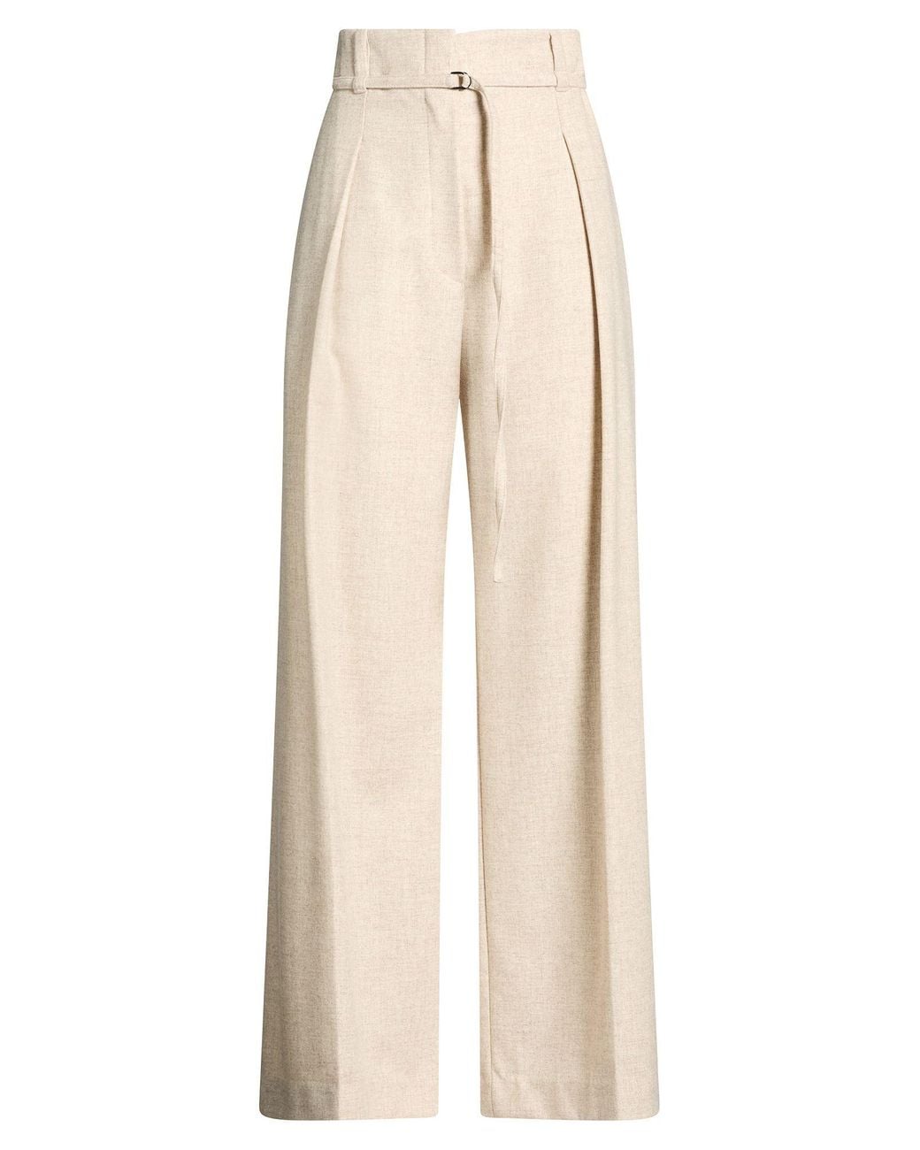 Brunello Cucinelli Natural Pants Virgin Wool, Cashmere, Brass