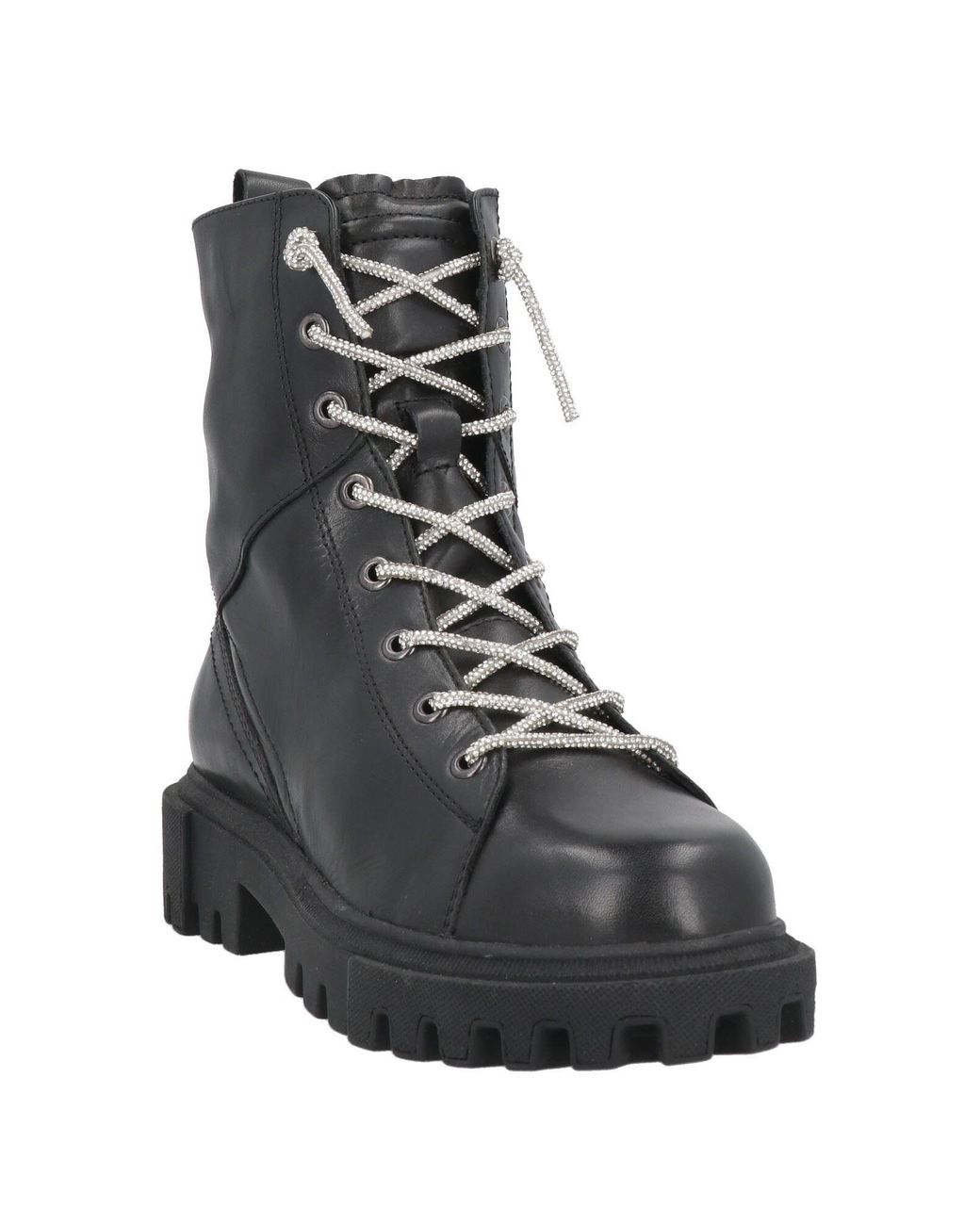 CafeNoir Black Ankle Boots Leather