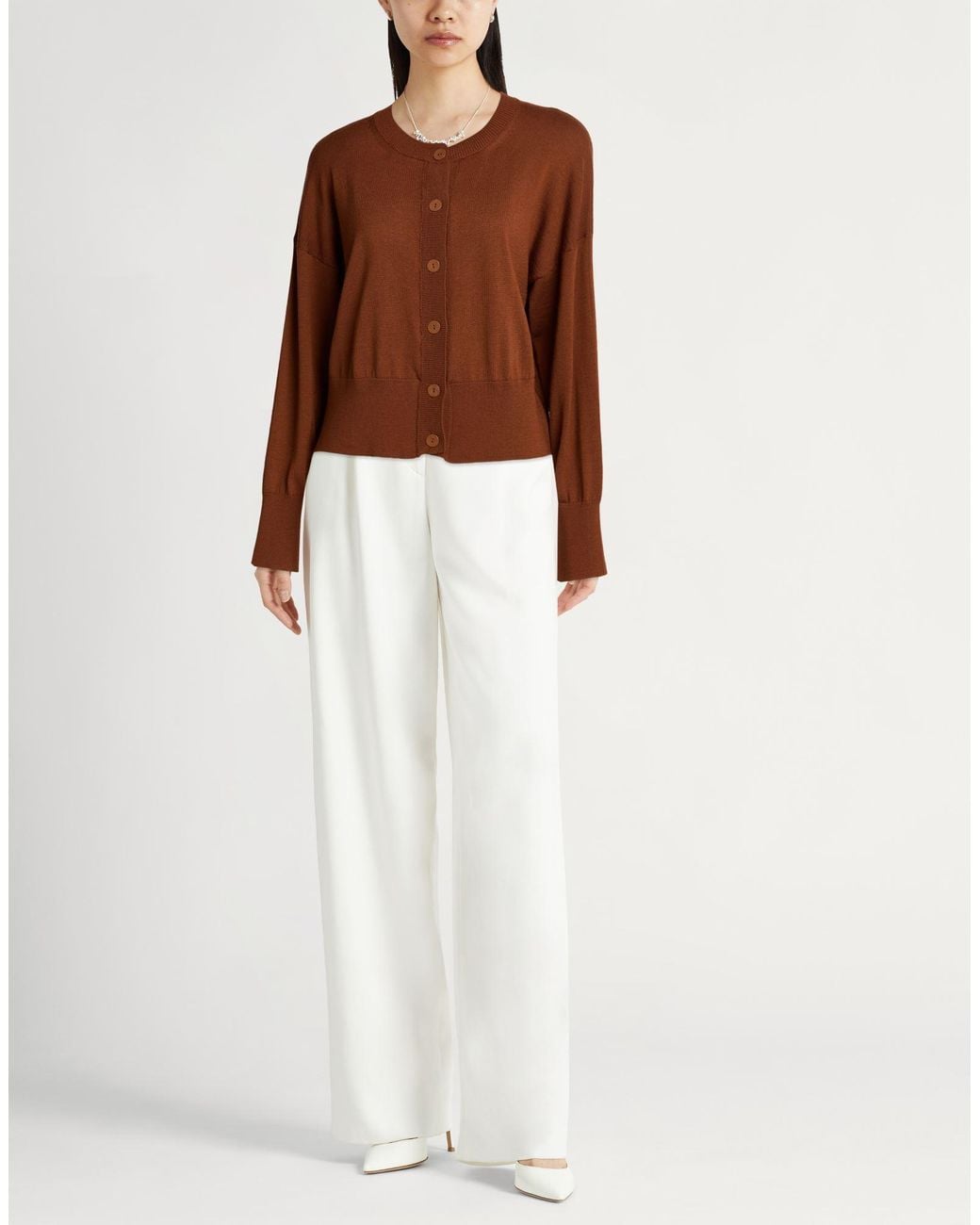 Daniele Fiesoli Brown Cardigan Merino Wool